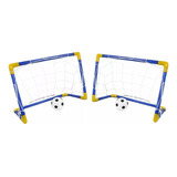 Brinquedo 02 Trave De Futebol Bola Bomba Encher Golzinho