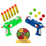 Brinquedo 2 Pistolas Arminha Lança Dardo E Bolinha Tipo Nerf