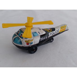 Brinquedo Antigo Helicóptero Police De Lata Do Japão Anos 60