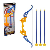 Brinquedo Arco E Flecha 3 Ventosas   Alvo Ultra Mira 60cm Cor Azul