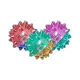 Brinquedo Art Injet Bola PVC 100mm Com Cravos E Chocalho Para Cães Cores Sortidas