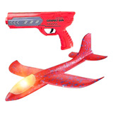 Brinquedo Avião Planador Isopor Com Led Lançador Catapulta