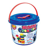 Brinquedo Balde Blocos 30 Peças Cor Sortida Big Star 4 Anos