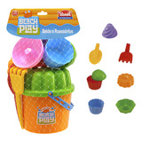 Brinquedo Balde De Praia Com Kit Acessórios Areia Beach Play
