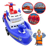 Brinquedo Barco De Resgate C Jato Elétrico Sons E Luzes