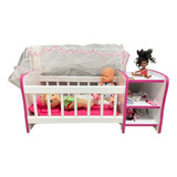 Brinquedo Berço P Boneca Infantil 58cm Reborn Cor Rosa