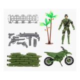 Brinquedo Boneco Soldado Militar Moto E