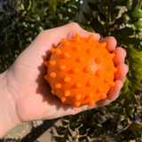Brinquedo Cachorro Bolinha Maciça Atóxica Grande Cravo 75mm Cor Laranja