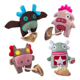 Brinquedo Cachorro Pelúcia Pet Casco De Boi Madog Kit Com 4