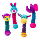 Brinquedo Cachorro Pelúcia Pet Elásticas Madog Kit Com 4