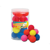 Brinquedo Cães Cachorro Filhotes Pote C 12un Bola Cravo 65mm Cor Sortidas