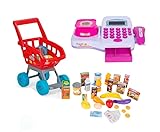 Brinquedo Caixa Registradora Com Carrinho De Compras Infantil E Acessórios