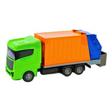 Brinquedo Caminhão Coletor De Lixo Menino Carrega Descarrega