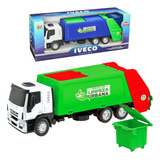 Brinquedo Caminhão Coletor Lixo Iveco Miniatura Menino 342