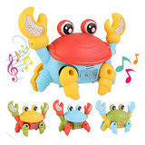 Brinquedo Caranguejo Com Led Música Bebê Rastejante Fujão