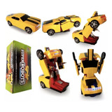Brinquedo Carro Transformers Som Luz Vira Robô Camaro