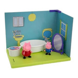 Brinquedo Cenários Banheiro Bonecos George E Peppa Pig Sunny