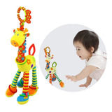 Brinquedo Chocalho Mordedor Girafa Colorida Bebê Infantil