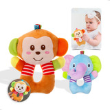 Brinquedo Chocalho Pelúcia Macio Bebê Sensorial Animais Fofo