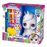 Brinquedo Cofre Mundo Colorido Unicórnio Para Pintar Cor Branco