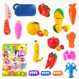 Brinquedo Comidinhas Frutas E Legumes Com Velcro Para Cortar