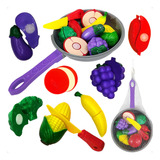 Brinquedo Cortar Legumes Frutas Velcro Comidinhas Frigideira