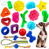 Brinquedo De Cachorro Pet Cães Kit 12 Mordedor De Borracha