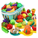 Brinquedo De Cozinha Infantil 70pcs Cut Frutas Legumes Jogo