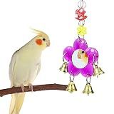 Brinquedo De Espelho De Pássaro  Sino De Campainha Para Pendurar  Colorido  Com Som Doce Para Papagaio Pequeno  Médio  Periquito  Conure  Calopsita  Cacatua  Arara Amazona  Acessórios Para Gaiola