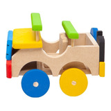 Brinquedo De Madeira Mdf Carrinho Jipe Jeep Colorido