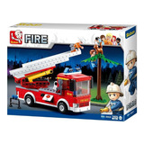 Brinquedo De Montar Blocos Caminhão De Bombeiro 269 Peças Br822