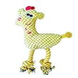 Brinquedo De Pelúcia E Corda Para Cachorro - Girafinha Rosa- Azul Ou Amarela -Amarelo-