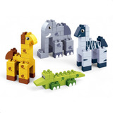 Brinquedo Didático Educativo Infantil Blocos Peças De Montar Encaixe Animais A Partir De 3 Anos Idea Blocks Zoo Family 80 Peças