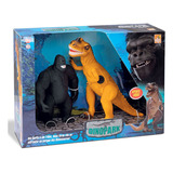 Brinquedo Dinossauro T rex C Som Vs King Kong Articulados