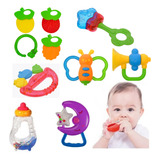Brinquedo Educacional Infantil Bebê Kit 10 Chocalho Mordedor