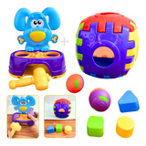 Brinquedo Educativo Bebê Cubo Didático Bolinhas Chocalho Kit