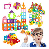 Brinquedo Educativo Blocos Magnético De Montar Imã 110 Pçs
