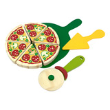 Brinquedo Educativo Comidinhas De Madeira Kit Pizza