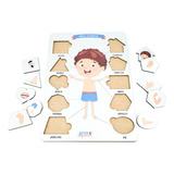 Brinquedo Educativo Jogo Tabuleiro Partes Do Corpo Menino Mega Impress