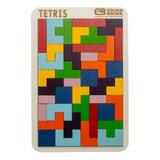 Brinquedo Educativo Jogo Tetris Madeira Combinação De Peças