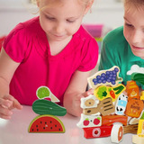 Brinquedo Educativo Madeira Pedagógico De Montar E Empilhar
