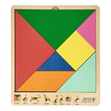 Brinquedo Educativo Mega Impress Tabuleiro Tangram Madeira Cru Quantidade De Peças 7