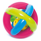 Brinquedo Educativo Para Bebê Bola Maluquinha Com Chocalho Bola Amarela Cor Amarelo