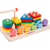 Brinquedo Educativo Pedagógico De Encaixe Madeira Pega Peixe Montessori Atacarejo Kids