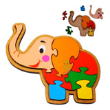 Brinquedo Educativo Pedagógico Montessori Encaixe Elefante