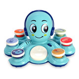 Brinquedo Educativo Polvo Musical Com 6 Botões Luz 20 Sons