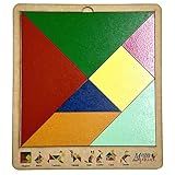 Brinquedo Educativo Tabuleiro 20x18 Tangram Madeira Cru