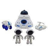Brinquedo Espacial 5 Peças Capsula Com Luz 1 Carro 1 Moto 2 Astronautas Aventura Estelar No Espaço