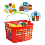Brinquedo Feirinha Faz De Conta Com Cesta E 13 Itens