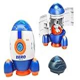 Brinquedo Foguete C Astronauta Espacial Cápsula Fricção